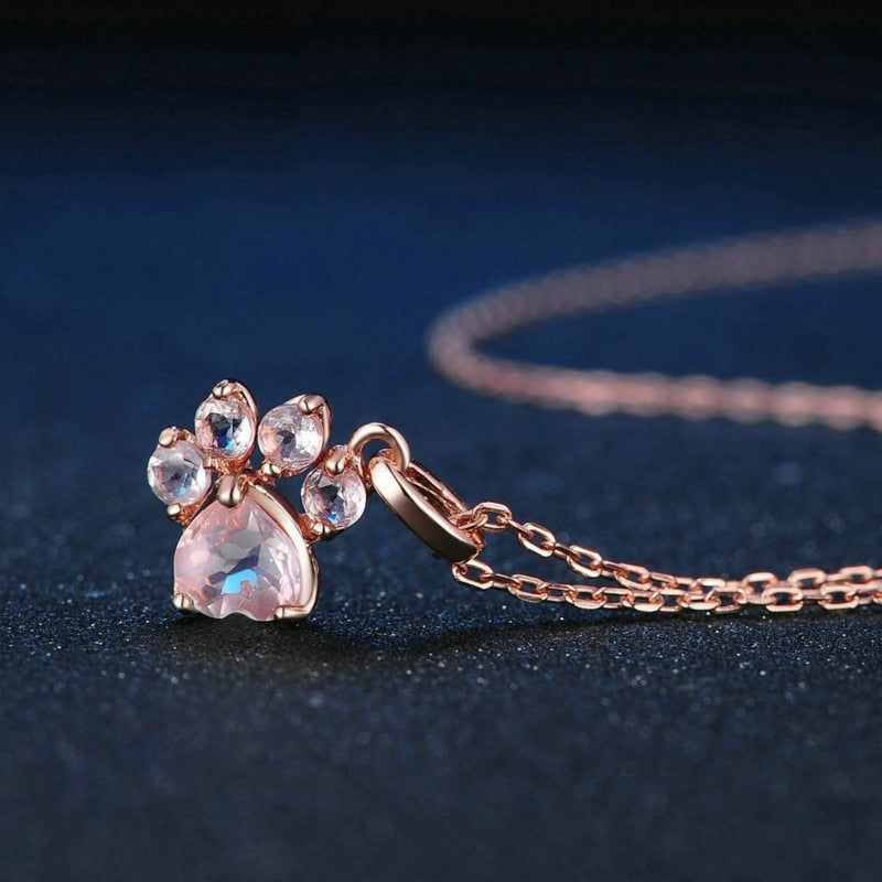 Rose Gold Paw Necklace